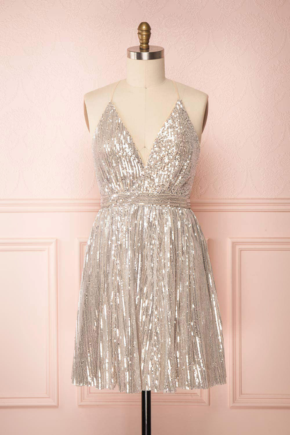 Brigitte Silver Plus Size Party Dress ...